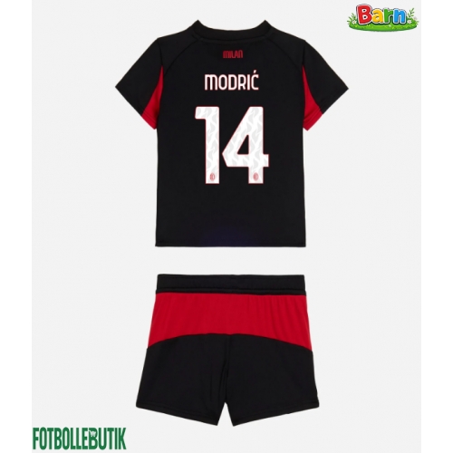 AC Milan Luka Modric #14 Hemmaställ Barn 2025-26 Kortärmad (+ Korta byxor)